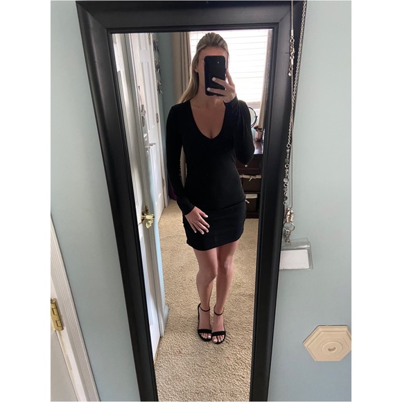 ANN TAYLOR - Black Fitted Long Sleeve Dress - Picture 1 of 7